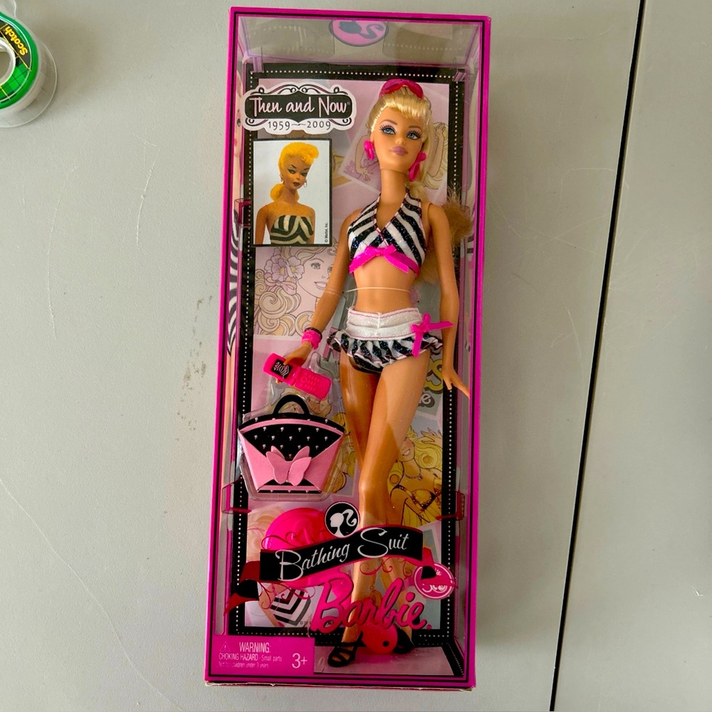 Barbie Retro Bathing Suit Doll with Pink Accessories